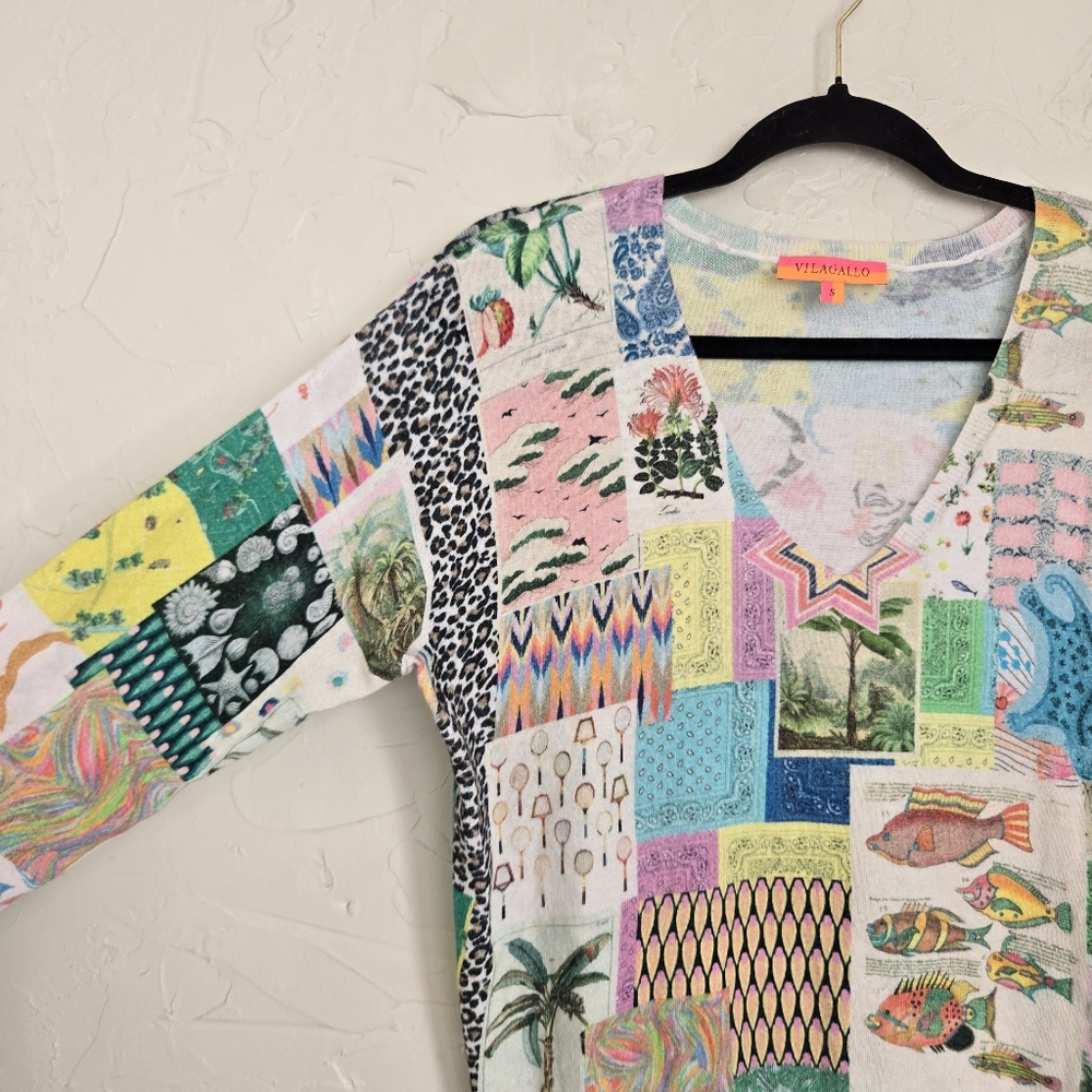 Vilagallo Multicolored Patchwork Cotton Light Kni… - image 5